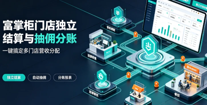 富掌柜门店独立结算与抽佣分账：一键搞定多门店营收分配